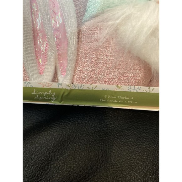 Simply Spring 6 foot Spring Easter PINK & GREEN BUNNY GNOME garland - Picture 2 of 3
